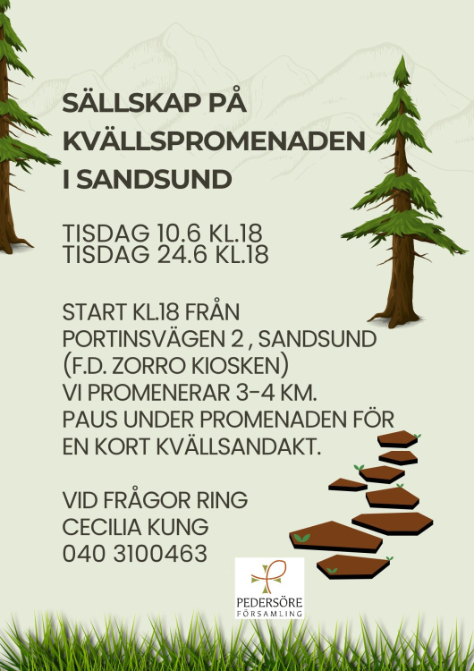 Sällskap på kvällspromenaden träd